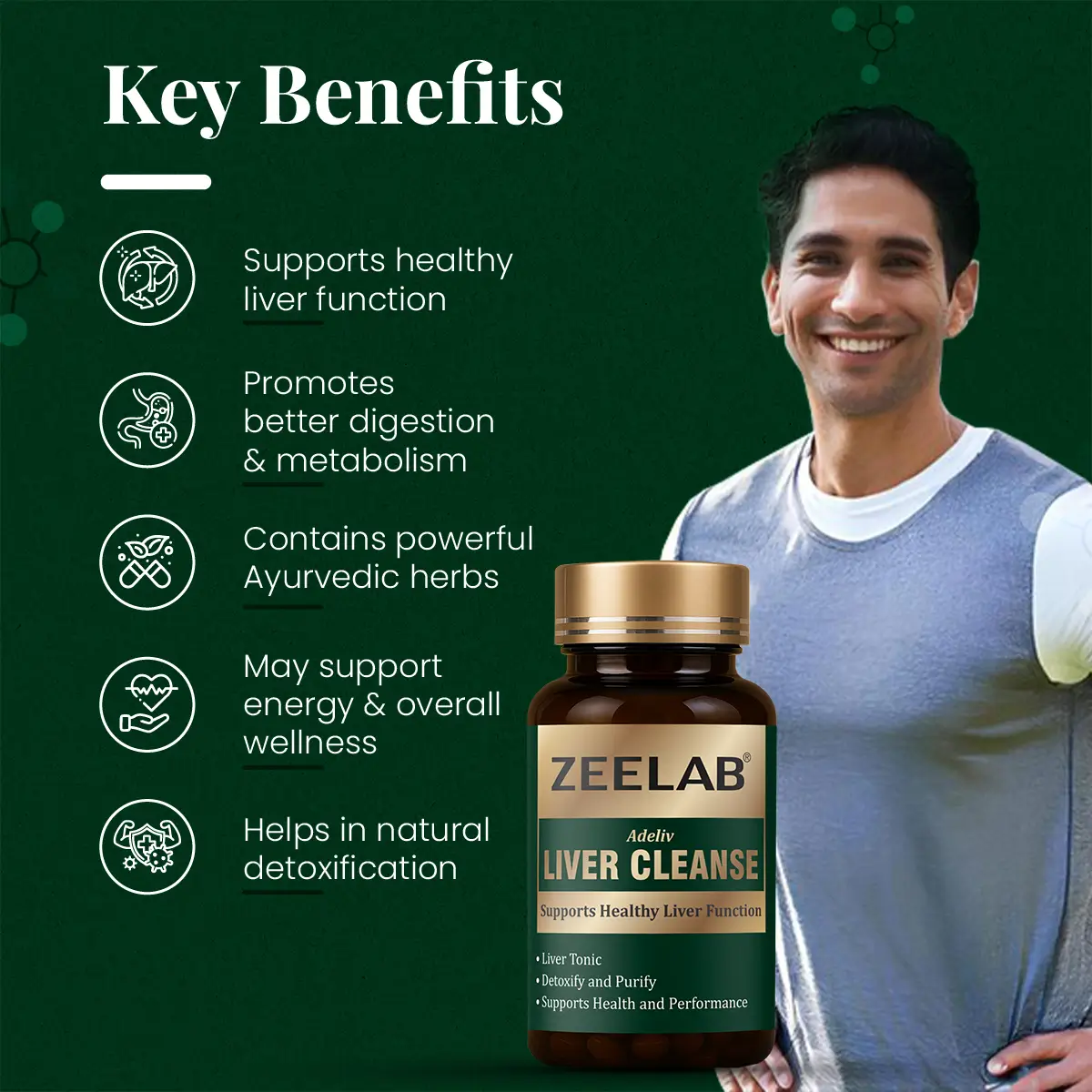 Zeelab Adeliv Liver Cleanse Capsule | Herbal Liver Support & Detox Supplement